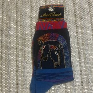 Laurel Burch  Vibrant Horse Design Socks 9-11 NWT